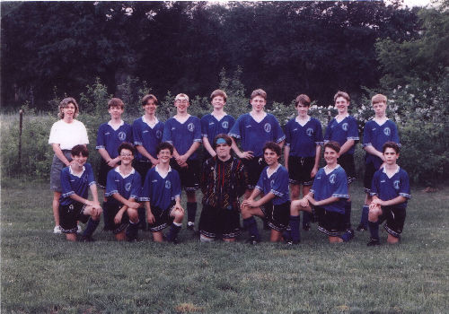 Brooke de Lench and U-14 Boys' Soccer Team