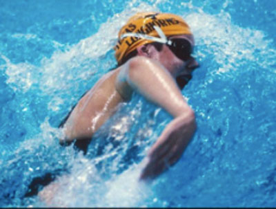 Katherine Starr swimming for Texas Lady Longhorns