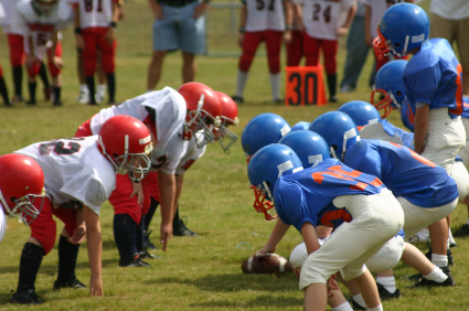 Pop Warner football line of scrimmage