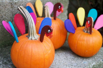 Thanksgiving pumpkin turkeys