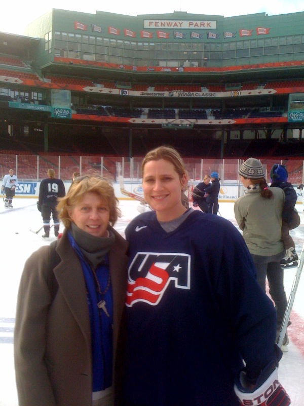 Brooke de Lench and Angela Ruggiero at Fenway Park